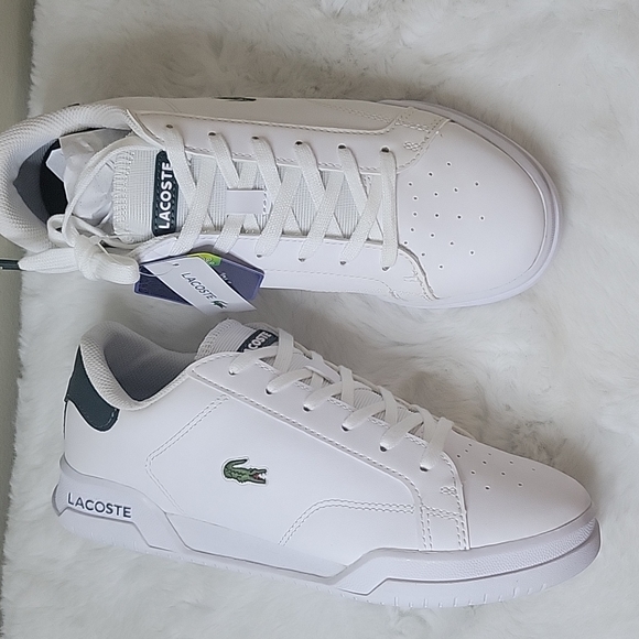 Lacoste twin serve sneakers in white green - Picture 5 of 6